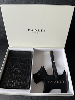 RADLEY GIFT SET BLACK PASSPORT HOLDER AND LUGGAGE TAG BRAND NEW