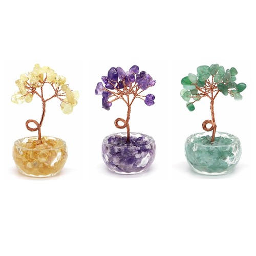 Money Tree Energy Stone Crystal Citrine Amethyst Quartz Feng Shui Home Decor - Picture 6 of 13