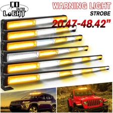 LED Emergency COB Warning Light Bar Strobe Amber+White TOW Truck UTV 4X4 4WD UTV