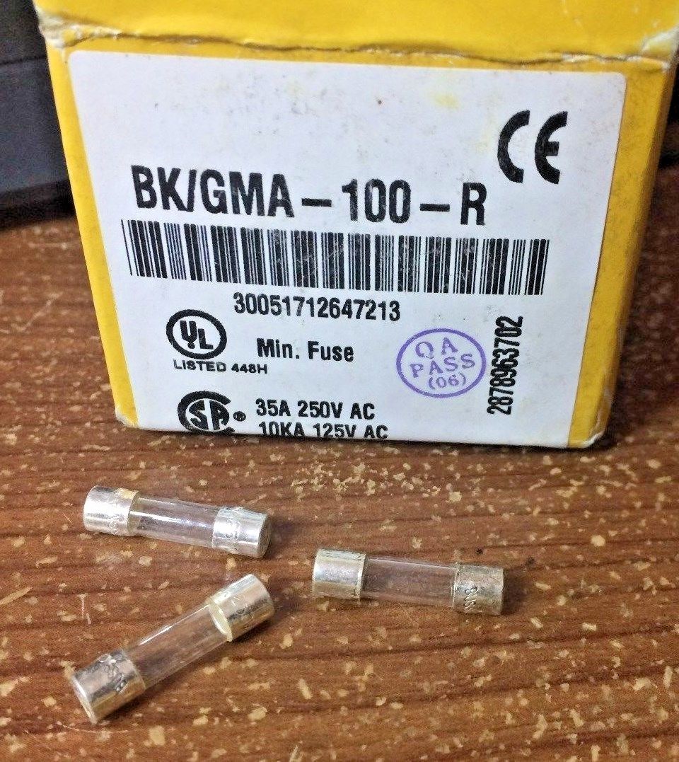 3 Pcs GMA-100 100mA 0.1A BUSSMANN FUSES 250V 5mm x 20mm FAST BLOW | eBay