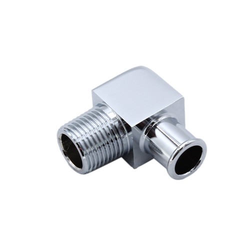 1x90° Deg Heater Hose Fitting 1/2" NPT to 5/8" Hose Barb Chrome Billet Aluminum - Picture 4 of 6