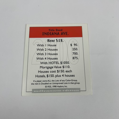 PEZZI DI RICAMBIO VINTAGE 2000 MONOPOLY MILLENNIUM EDITION PEZZI - Foto 62 di 111