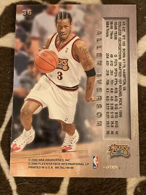 その他 2000 Fleer Allen Iverson Autographics Allen Iverson Philadelphia 76ers Signed 2000 Fleer