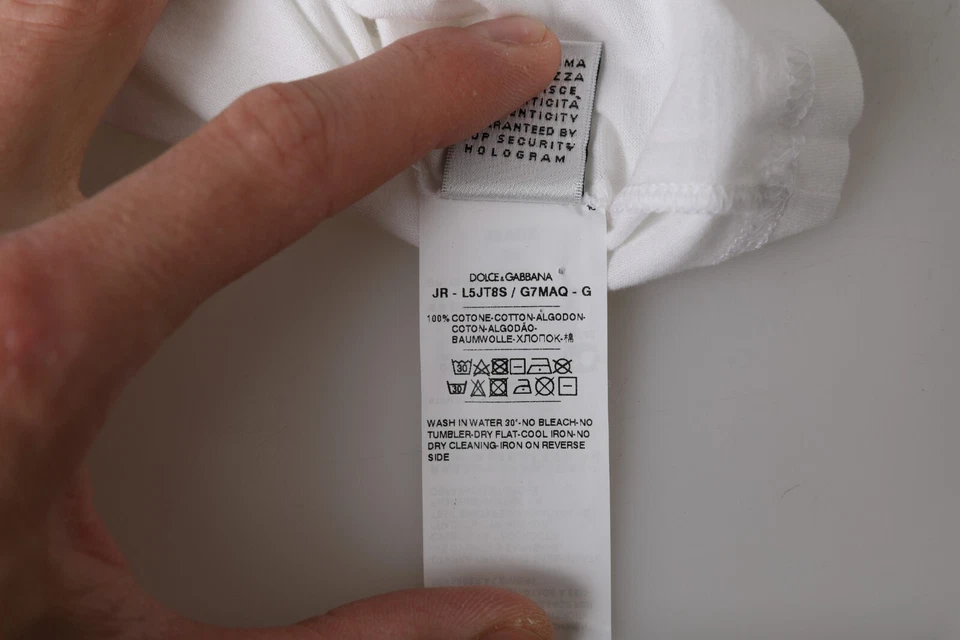 Camiseta DOLCE & GABBANA Niños Blanca Negra DG Logo Cuello Redondo s. Etiqueta 4 años 300usd Foto 3 de 4