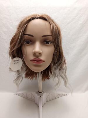 Feshfen Bob Wig Woman Short, 35 cm Short Bob Wavy Wigs Curly Wig - Ombre