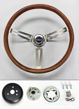 1965-1966 Galaxie GRANT Stained Wood Steering Wheel 15" Stainless Steel Spokes
