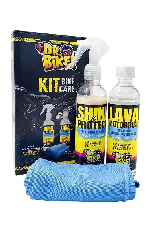 DR.BIKE MOTO - Kit Pulizia moto KIT BIKE CARE - 3 prodotti in 1