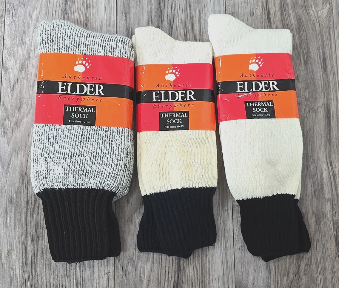 LOT OF 3 - Elder Mens Thermal Wool Blend Socks Sz 10-13
