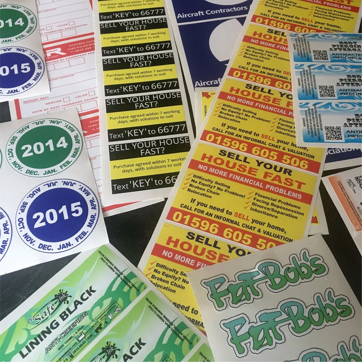 Bulk Sticker Printing - Custom Sizes Available