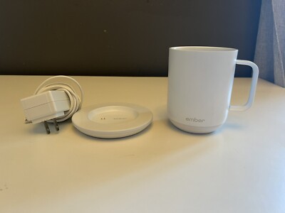 Ember Coffee Mug White Temperature Control 10oz Cord & Base