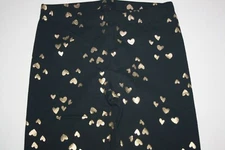 New Cat & Jack Girls Legging 3T 6 6X 7 8 10 12 Year Glitter Gold Hearts Black Fu