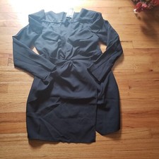 Pretty Little Thing Black Bardot Knot Detail Blazer Dress Size  US 12 NWT
