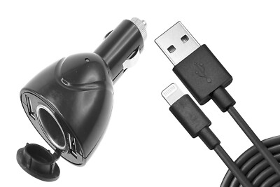2-Port USB Charger 6ft Long Cable Power Cord DC Socket Adapter Wire for iPhones