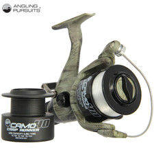 NGT AP Carp Fishing Reel Camo 40 Baitrunner Freespool + 12lb Line + Spare Spool