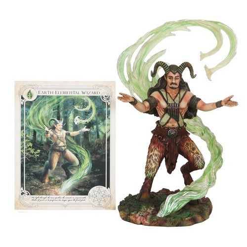 Erde Elementar Zauberer Figur von Anne Stokes, Hörner Satyr Reben Geschenk Skulptur - Bild 6 von 6