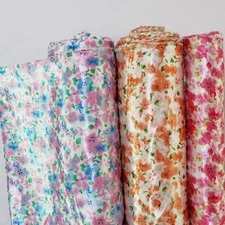 1Y*148cm Soft Polyester Satin Fabric Elegant Floral Charmeuse Polyester Lining