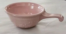 TST Taylor Smith Taylor Oven Serve Ware Pink Handled Soup Bowl U.S.A.