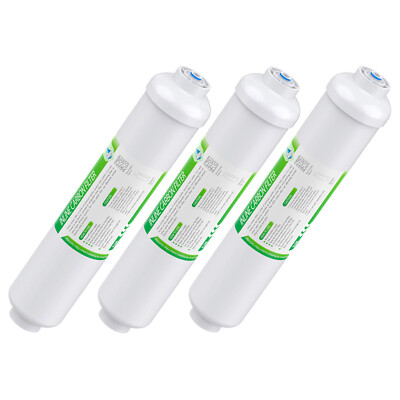 3 Pack 10'' T33 Inline Post Carbon Water Filter for 5-Stage RO Reverse Osmosis