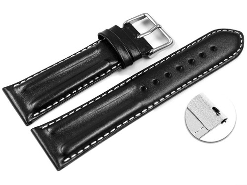 Bracelet De Montre En Cuir Lisse Marron Clair - Dégagement Rapide - Taille M - Neuf Avec étiquettes