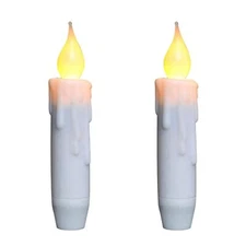 Flickering Taper Candles Led Drip Flameless Candles Battery Operated With Timer 