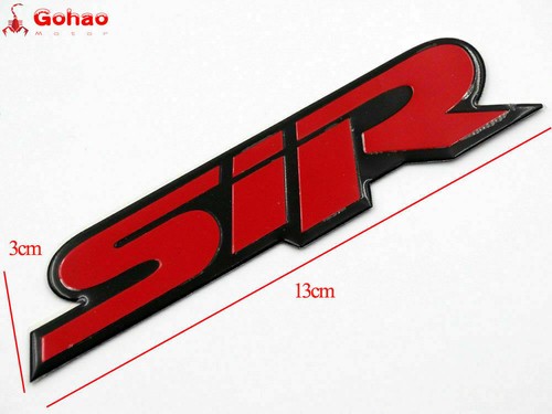 1X JDM New Metal SIR Rear Trunk Badge Emblem Skirt Sticker Black&Red - Foto 2 di 6