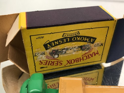 MOKO LESNEY MATCHBOX 27 BEDFORD LOW LOADER - GMW -GREEN 3inch- GOOD IN BOX - 365 - Imagen 6 de 8