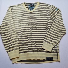 Brothers Fashion Sweater Boys XL Stripe V-Neck Yellow Black Pullover "83