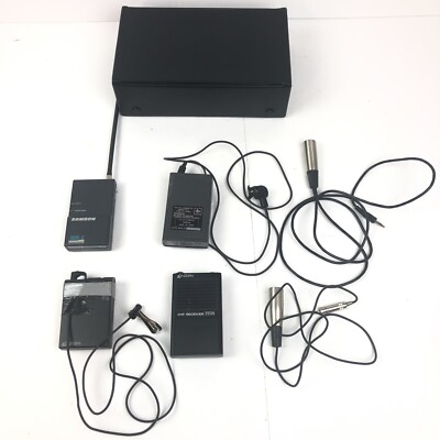 Samson and Azden VHF wireless mic headphone system parts, see pics