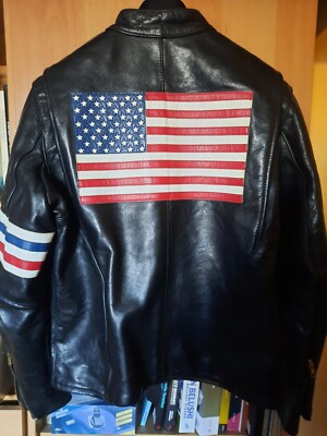VANSON AMERICA サイズ38 星条旗 イージーライダー ジャケット Vanson leather motorcycle Film jacket Easy Rider 42 L men