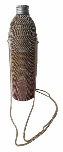 RRP£250 ROSANTICA Gold Crystal Embellished Chain Strap Borracia Water Bottle NEW - Picture 17 of 22