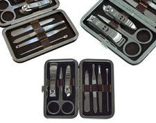 7pcs Leather Travel Pedicure Manicure Set Nail Clipper Cleaner Scissor Kit Case