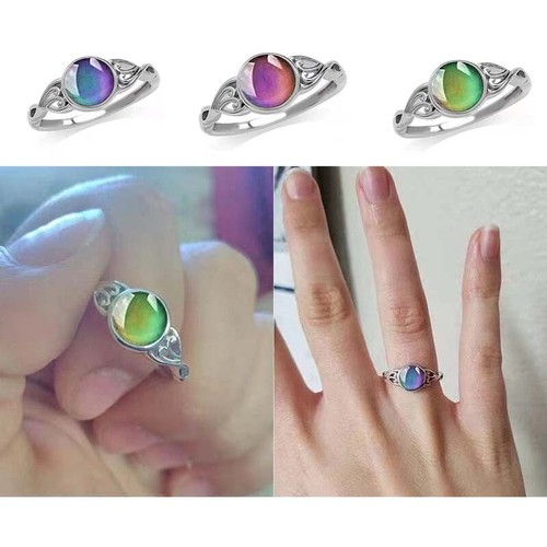 Anillo redondo con control de temperatura cambio de humor para mujer sensación cambiable de color - Imagen 3 de 16