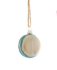 Cody Foster Macaroon Macaron Glass Ornament Blue