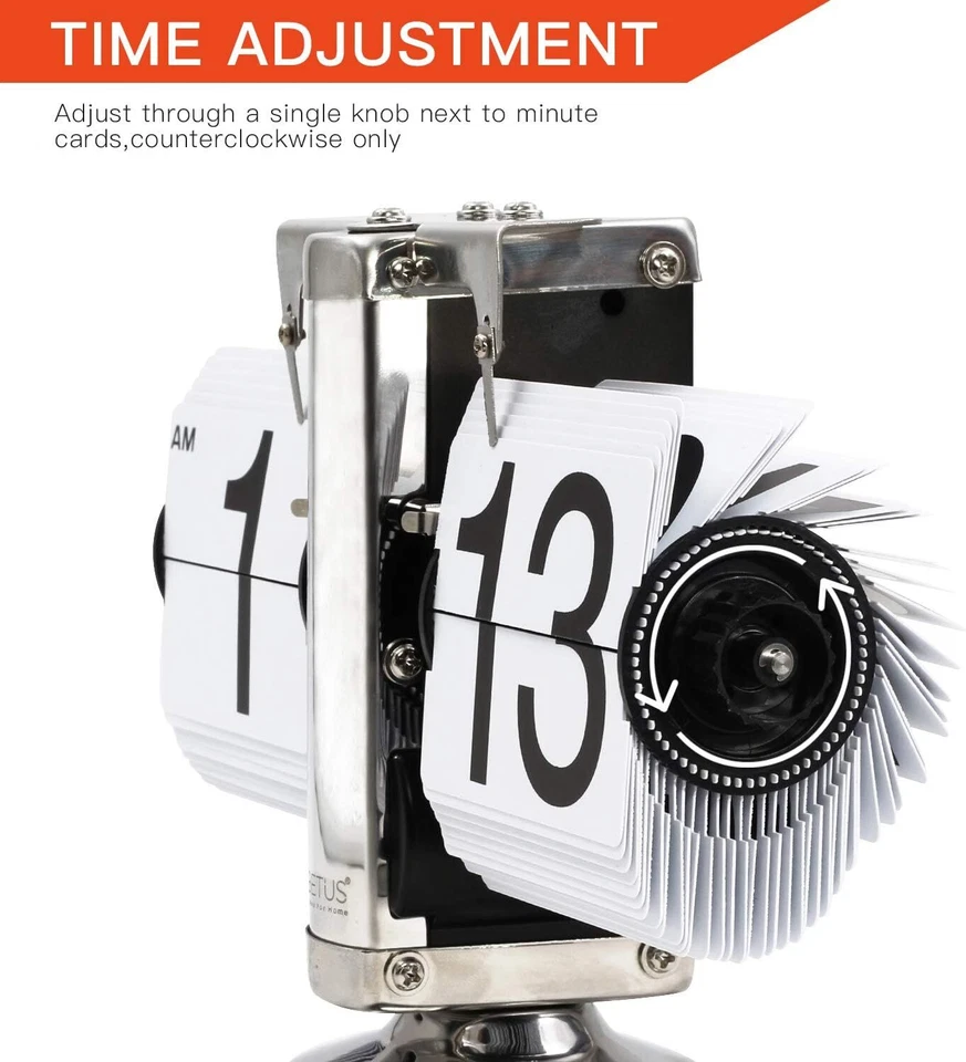 Betus Flip Desk Clock - Mechanical Retro Style -Digital Display Battery Powered - Image 3 of 4