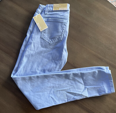 Michael Kors Izzy Skinny Mid-Rise Jeans Baby Blue Color