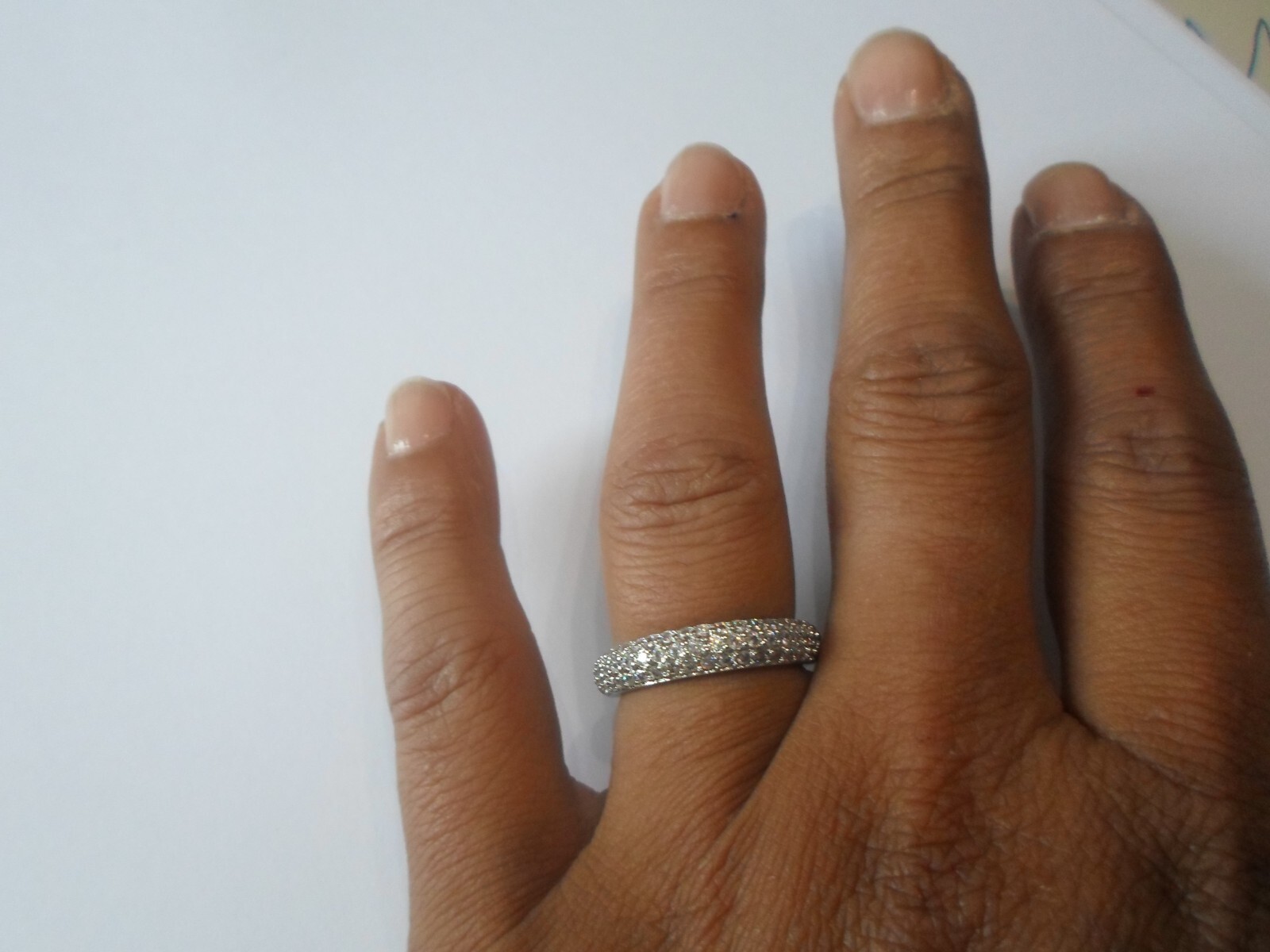 solid silver ring, half round zirconiums, size 55 - image 4