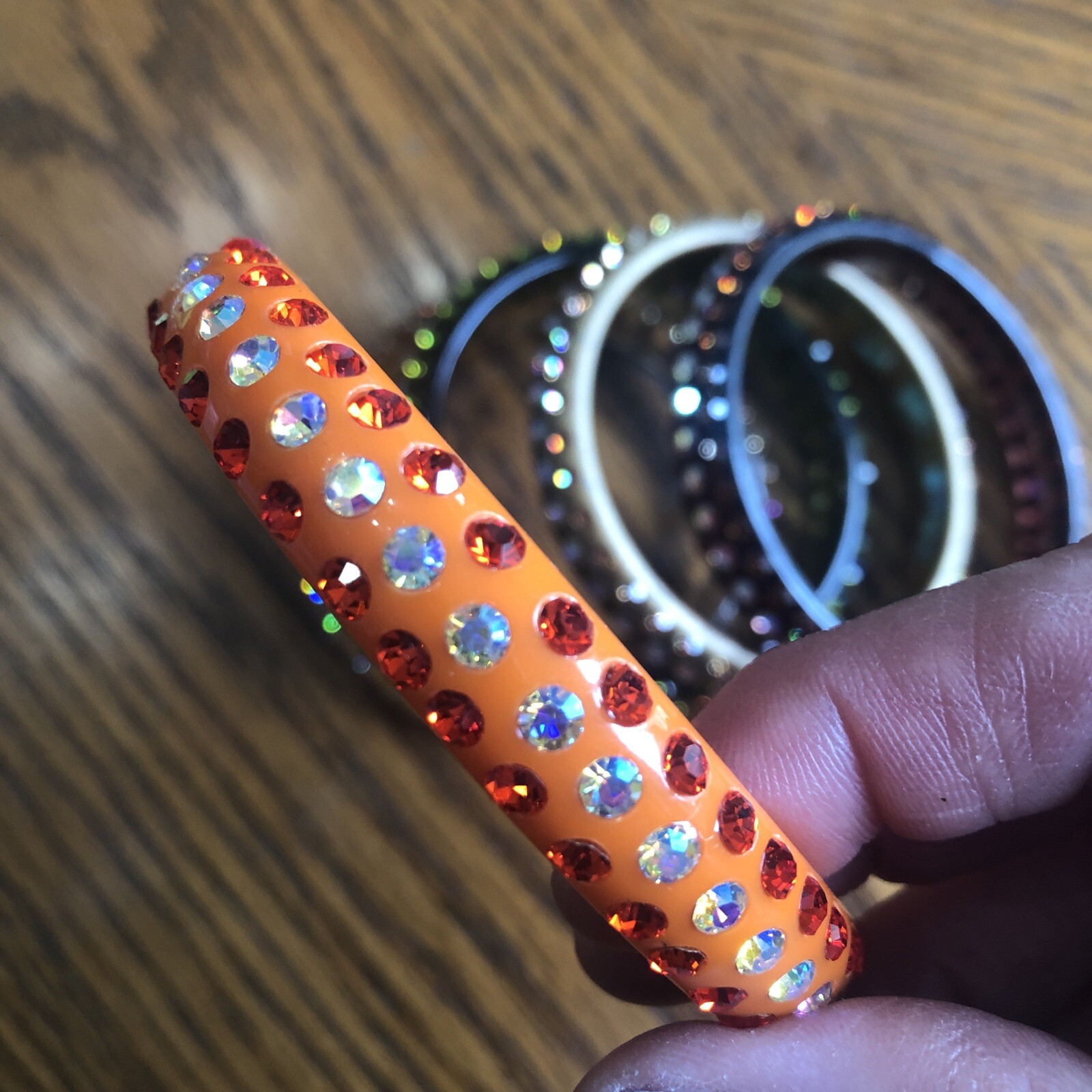 Acrylic Bangle Crystal Bracelets Five - image 6