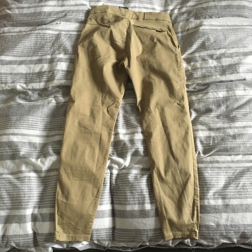 ZARA Fly Jean Mens Size Small Yellow Gold Stretchy Elastic Beige Cream Trousers - Picture 2 of 5