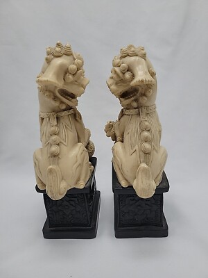 Vintage Chinese Pair Shi Foo Dog Carved Ivory Resin | eBay Vintage Chinese Pair Shi Foo Dog Carved Ivory Resin | eBay