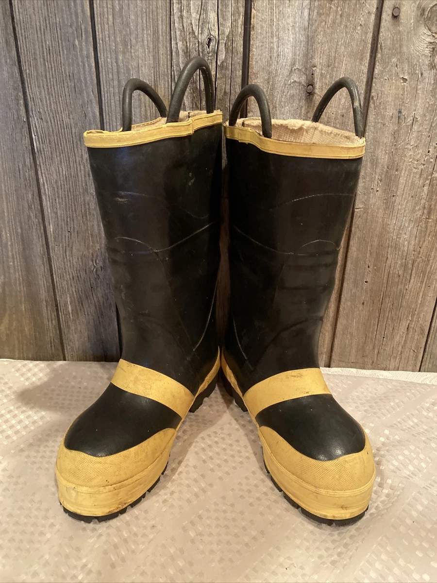 VINTAGE 1992 LACROSSE FIRETECH FIRE FIGHTING FIREMAN BOOTS MENS 4 WOMENS 6