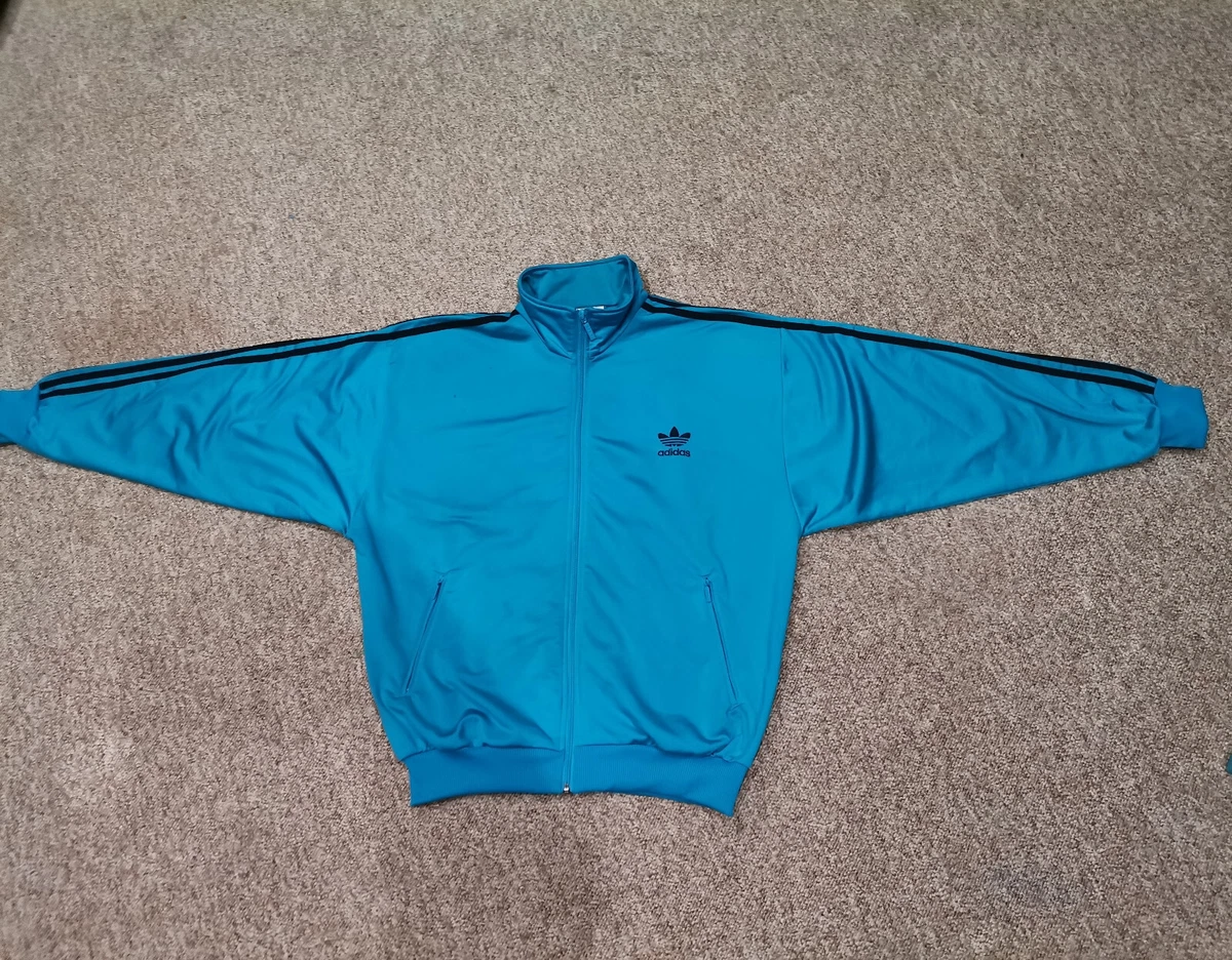 Vintage 90’s Adidas Tracksuit Top D5 F174 Slightly Shiny Teal Colour. Size  US M