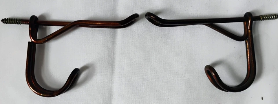 Japanned Copper Flash Antique Wire Iron Coat Hat Hooks lot of 2 - Image 2 of 3