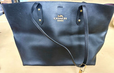 Coach Town Tote 72673   Black Pebbled Leather   Gold Hardware   Oxblood Interior
