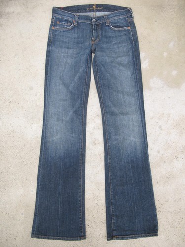 7 for all Mankind Mujer Bootcut Jeans Talla 28 Azul Envejecido+Elástico L33.75 - Imagen 4 de 8