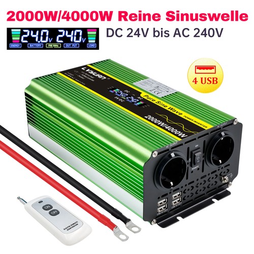 2000W Pure Sine Wave Inverter 12V/24V 230V 4000W Peak LCD Remote Control - Picture 14 of 24