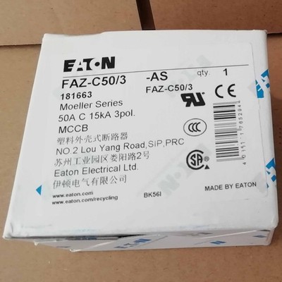 Neu EATON Leistungsschalter FAZ-C50/3 3P 50A KOSTENLOSER VERSAND