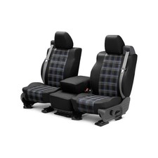 Caltrend Fd208-04pd Plaid 1st Row Blue Black Custom Seat Covers