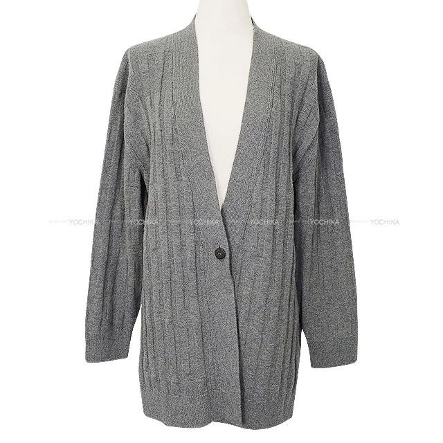 Hermes — [Pre-loved] 2021AW HERMES Women's One Button Voyage Grey Wool100% #38 Cardig...