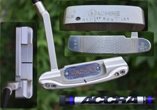 RARE Italian Stainless Machine M10 Damascus Medallion Long Neck Putter RH Accra