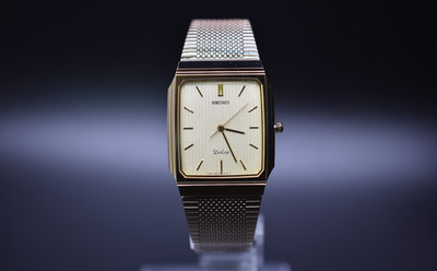 Seiko Dolce 9531-5160 Tungsten Gold Square Men's Quartz Vintage Watch [BOX]